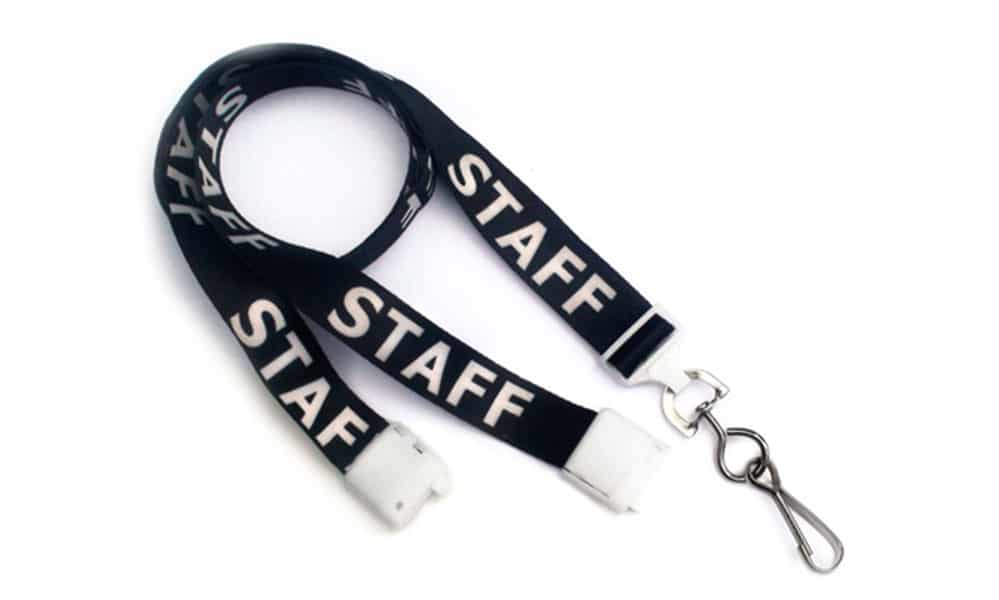 5/8 Woven Combo Badge Reel Lanyard w/ Safety Breakaway - LWVRCSB58 -  IdeaStage Promotional Products