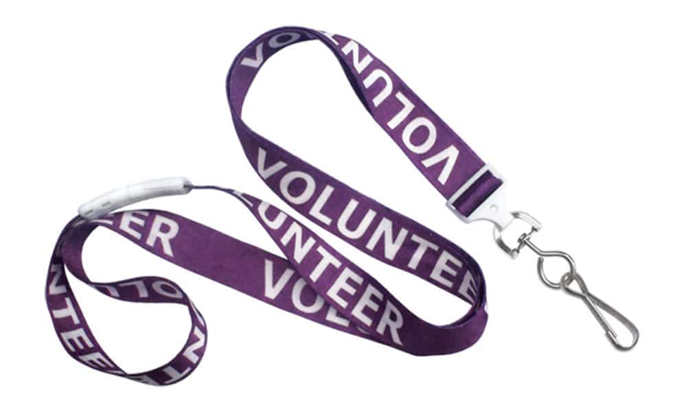 5/8 Purple Volunteer lanyard with breakaway and metal swivel hook  2138-5230 - Visible ID